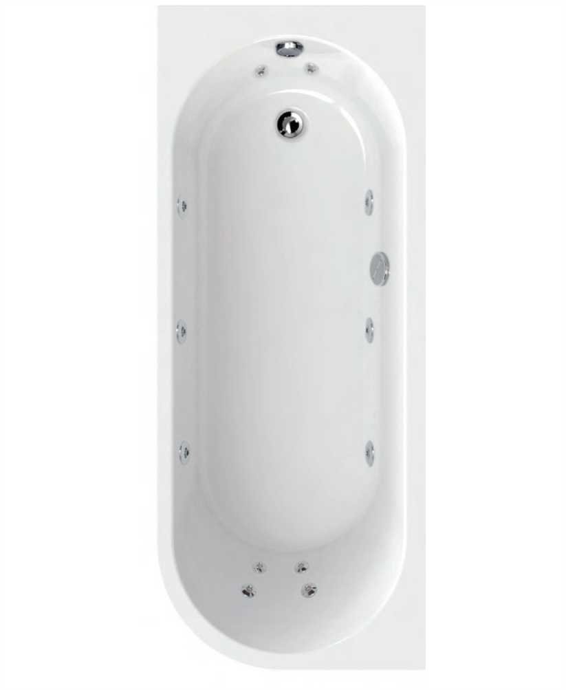 ARC 1800X800MM LEFT HAND SINGLE ENDED 12 WHITE JET WHIRLPOOL BATH & PANEL
