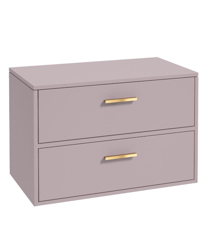 FINLAND 80cm Countetop Vanity Unit Matt Cashmere Pink-Gold Handles
