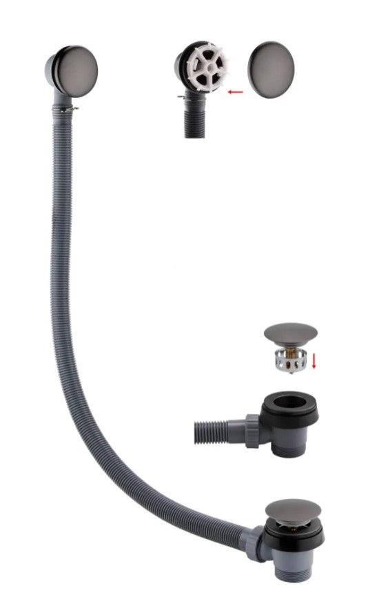GUNMETAL GREY BATH WASTE CLICK CLACK - WA900EMG