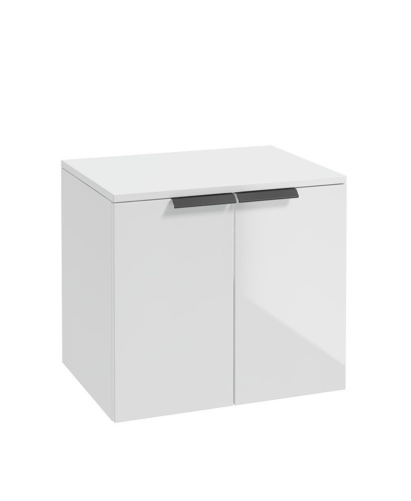STOCKHOLM 120CM FLOOR STANDING FOUR DOOR MATT BLACK  COUNTERTOP VANITY UNIT - BRUSHED GOLD HANDLE