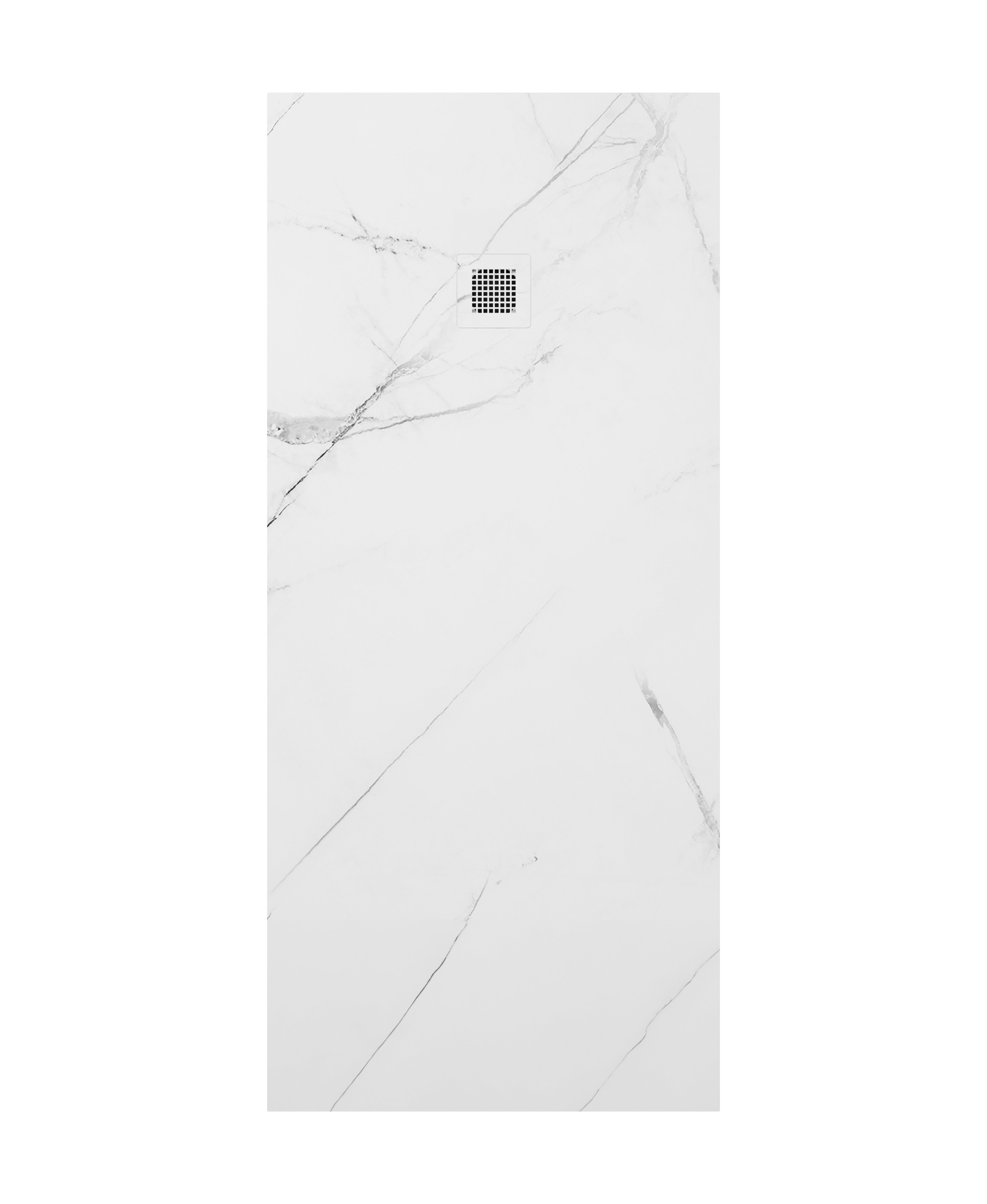 UNITY RECTANGLE 1800X800MM SHOWER TRAY WHITE MARBLE & WASTE