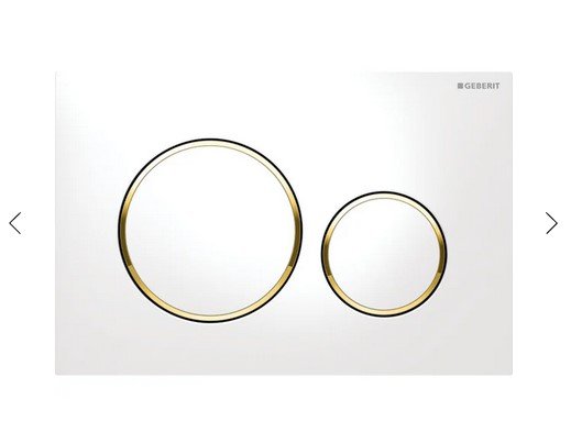 GEBERIT SIGMA20 FLUSH PLATE FOR DUAL FLUSH: WHITE, GOLD-PLATED