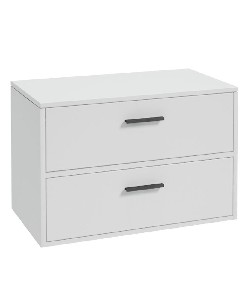FINLAND 80cm Countetop Vanity Unit Matt White-Matt Black Handles