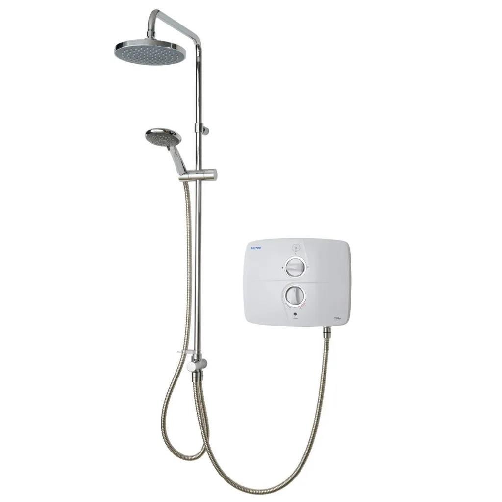 TRITON T90SR WHITE COMPLETE WITH CHROME DUAL OUTLET KIT