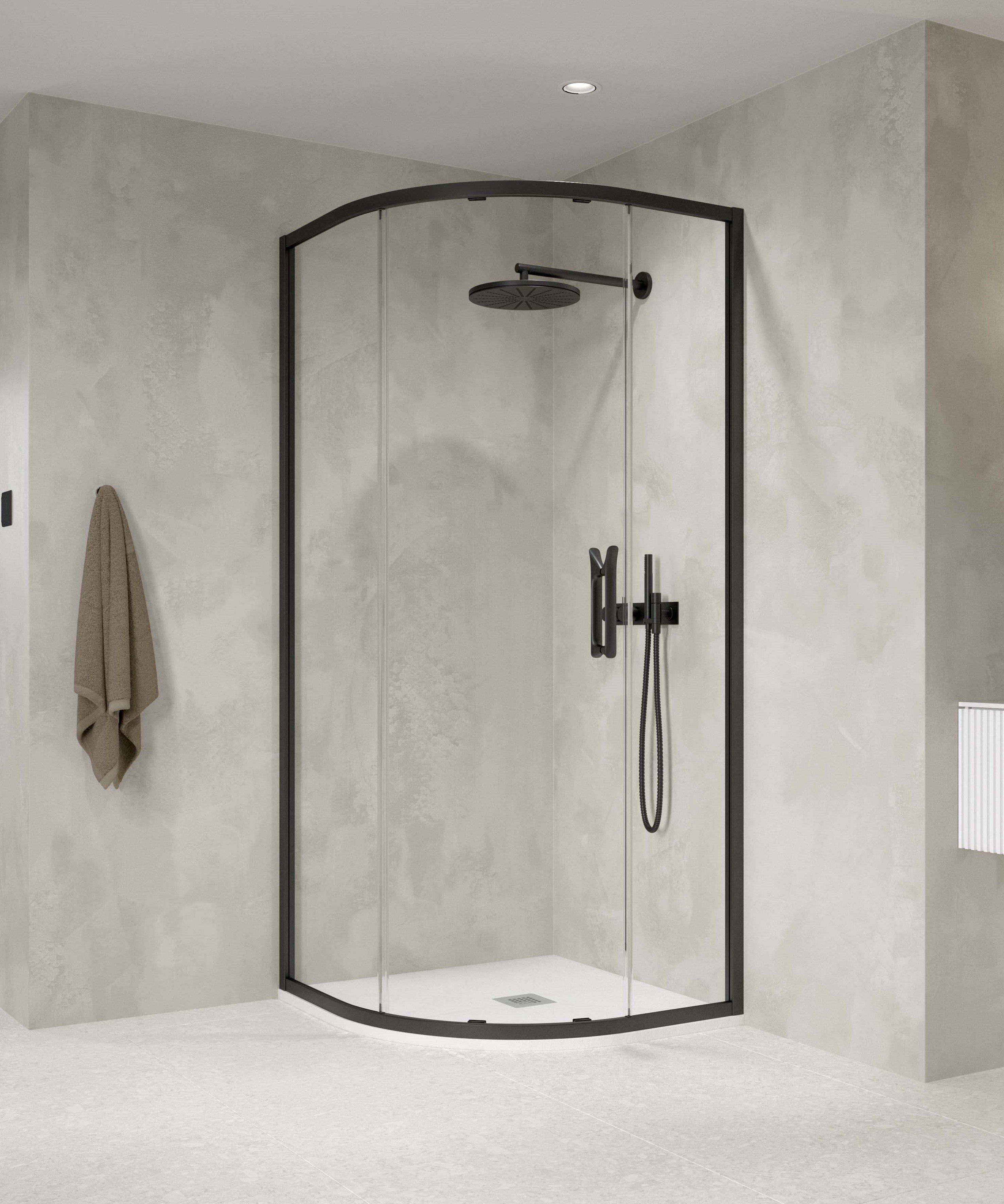 FLAIR ETO BLACK ONE DOOR QUAD 900MM
