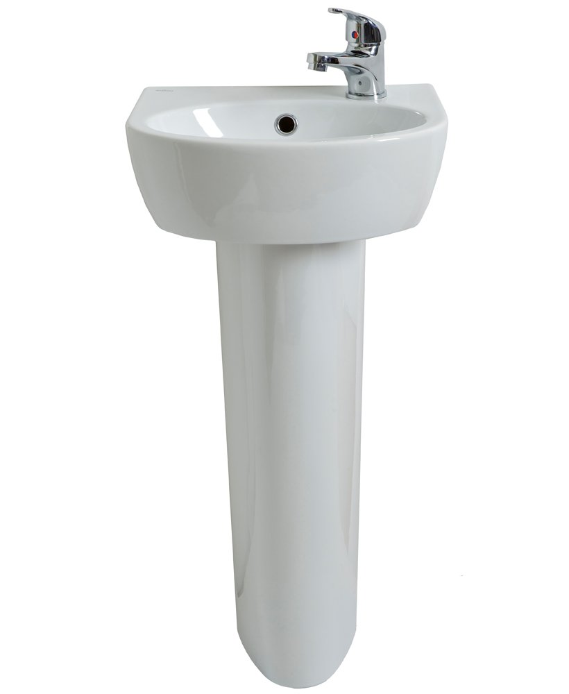 PARVA 40CM RH BASIN & FULL PEDESTAL