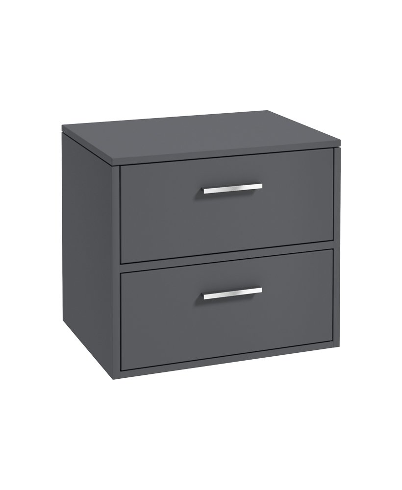 FINLAND 60CM UNIT WITH COUNTER TOP CHROME HANDLE MATT MIDNIGHT GREY