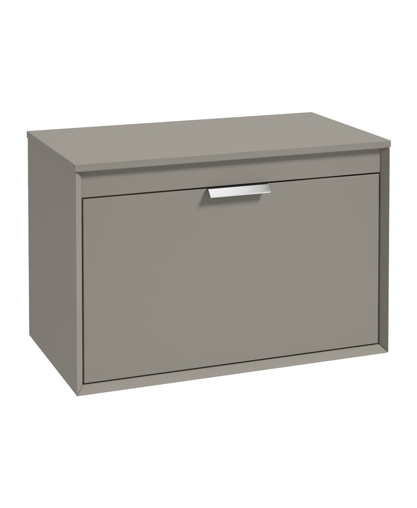 FJORD 80CM UNIT WITH COUNTER TOP CHROME HANDLE MATT KHAKI