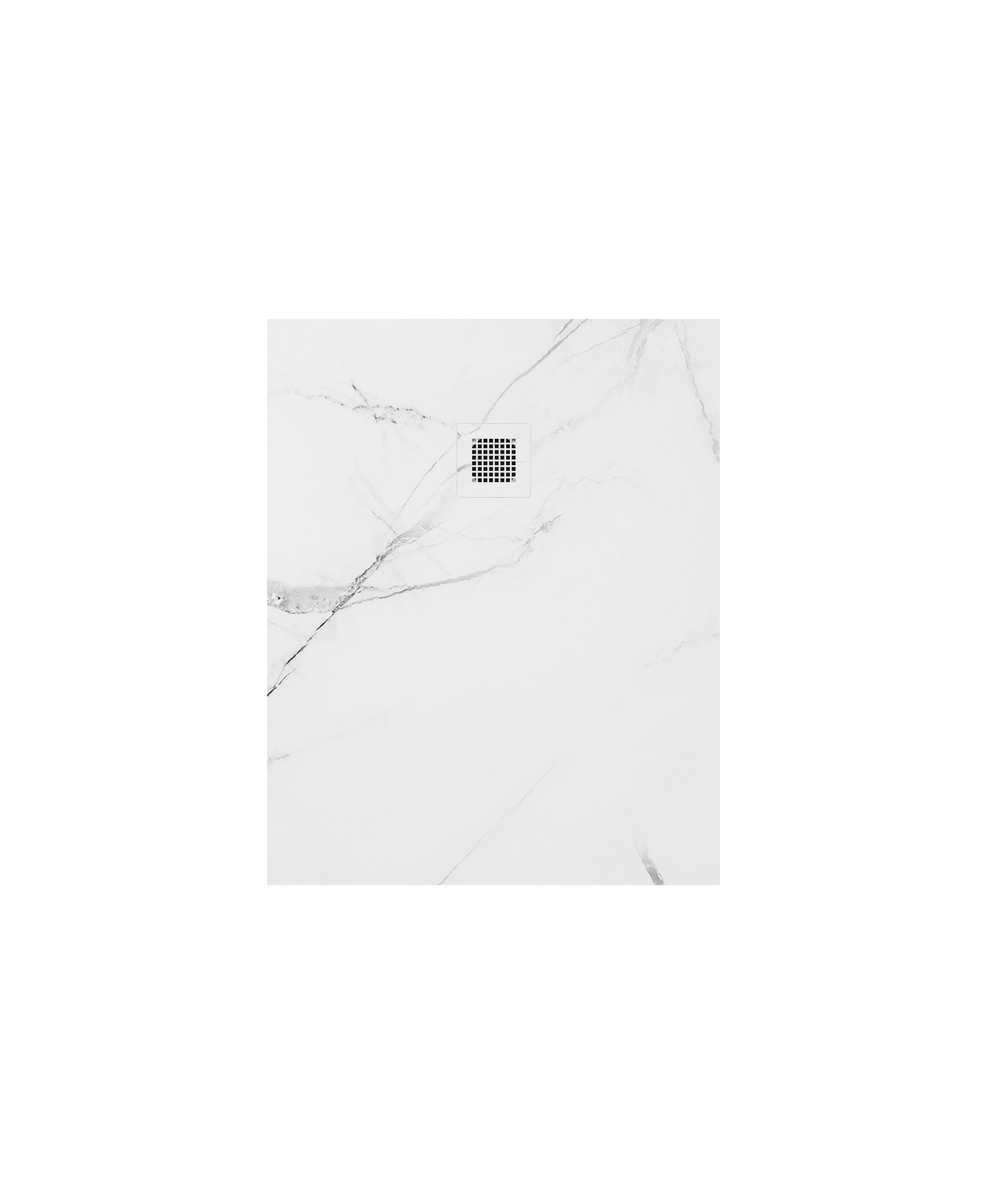 UNITY RECTANGLE 1000X800MM SHOWER TRAY WHITE MARBLE & WASTE