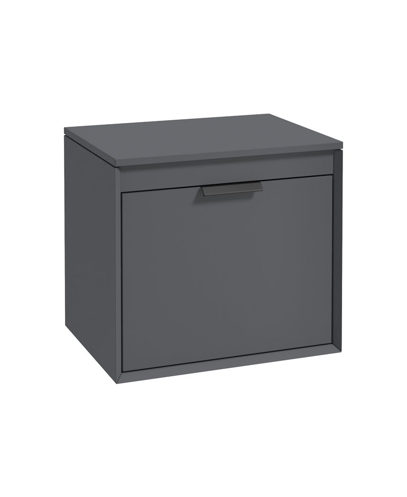 FJORD 60CM UNIT WITH COUNTER TOP BLACK HANDLE MATT MIDNIGHT GREY