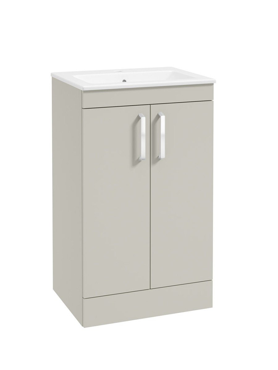 CORTA Floorstanding 50cm Two Door Unit Whispering Willow-Chrome Handles