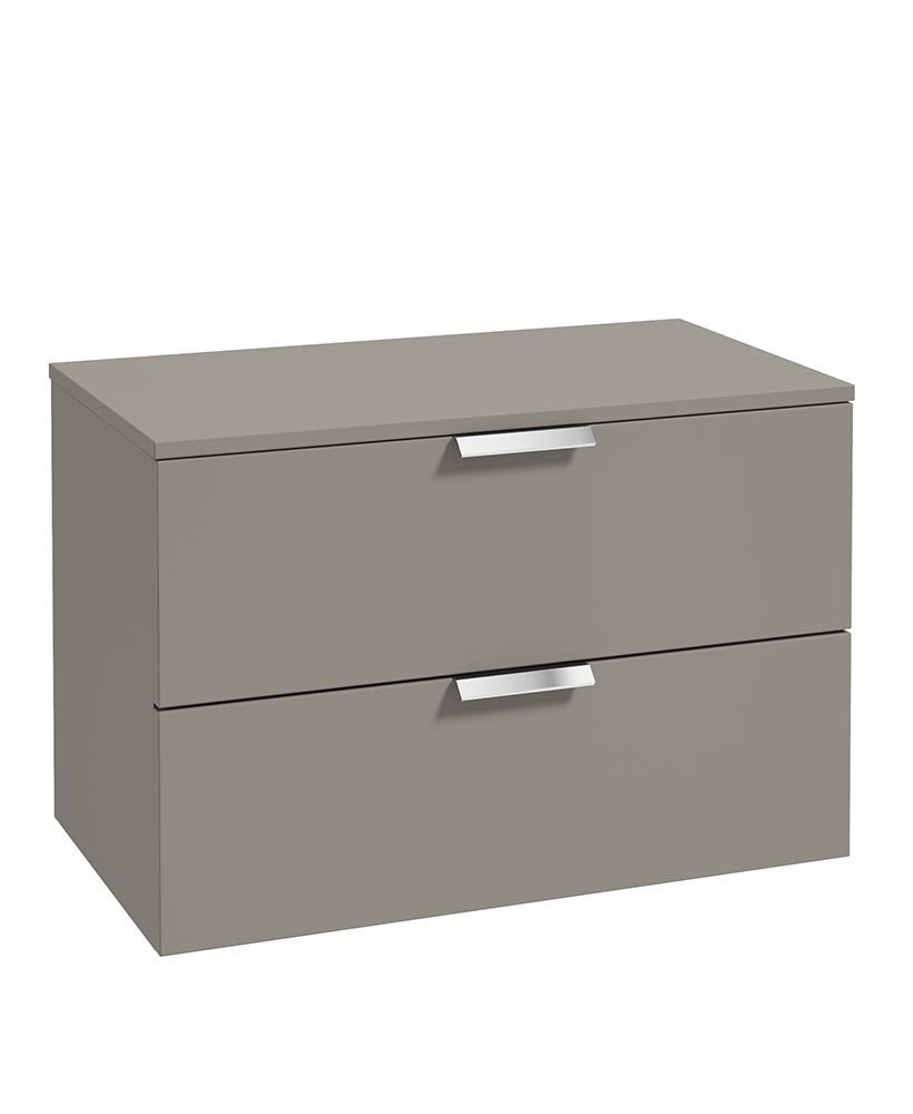 STOCKHOLM 80CM UNIT WITH COUNTER TOP CHROME HANDLE MATT KHAKI