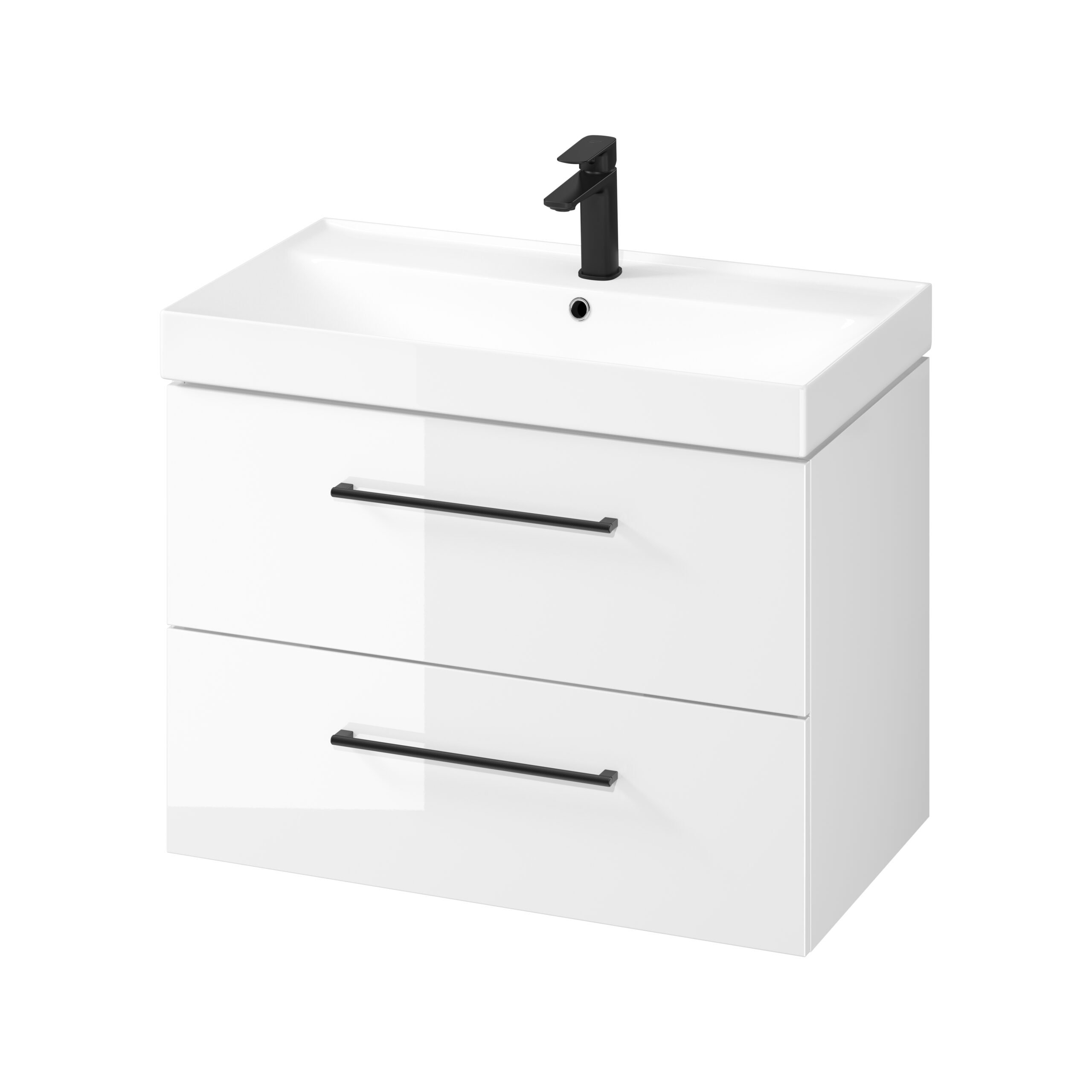 Larga 800mm Basin & Wall Hung Unit White