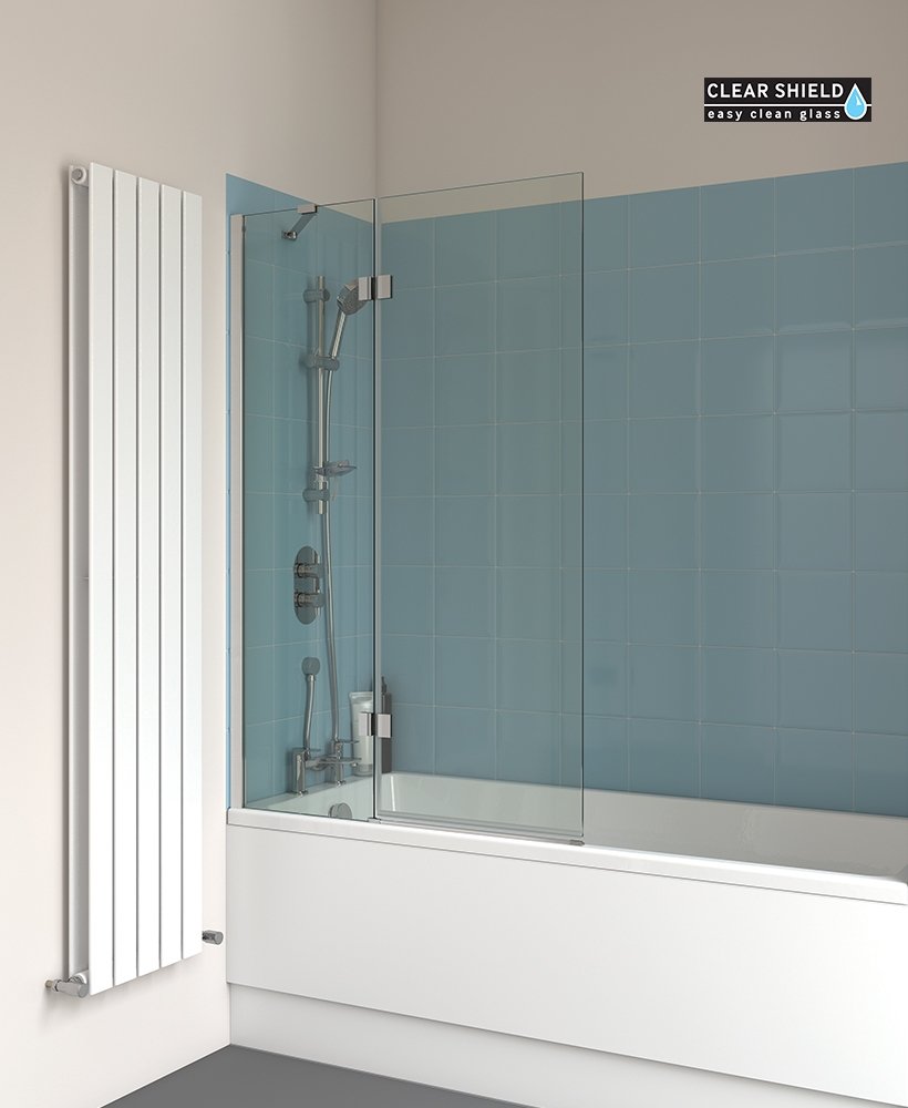 LUNAR SB6 Two Panel Hinged Bathscreen - L1000 x H1500