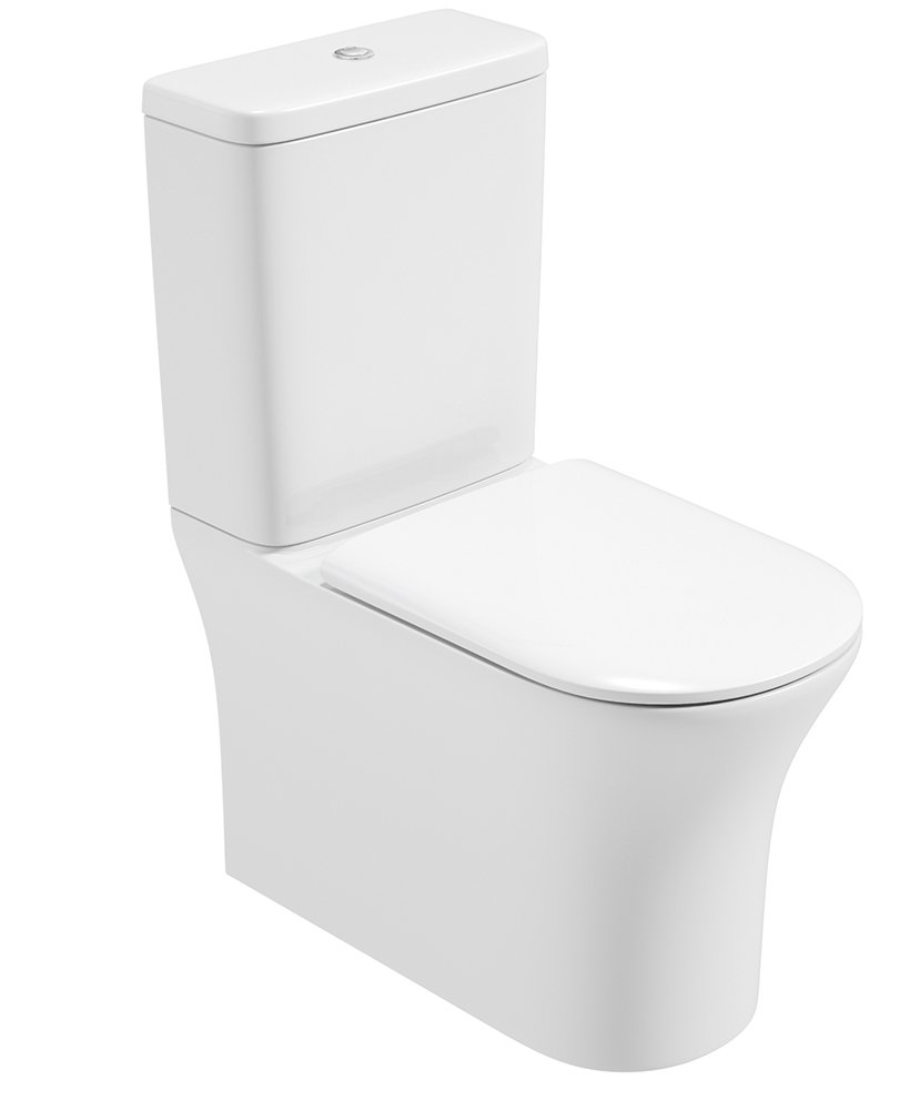 AMANDA RIMLESS COMFORT HEIGHT FULLY SHROUDED WC - SOFT CLOSE SEAT