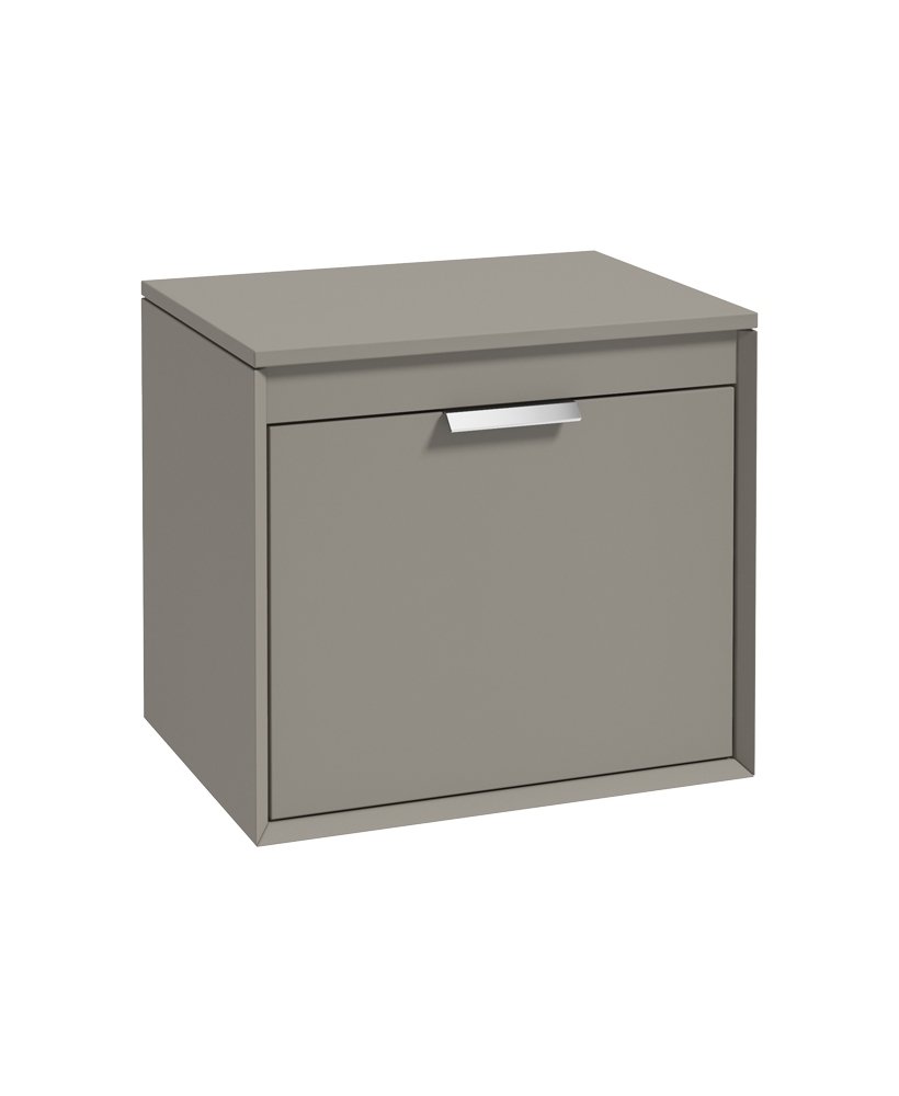 FJORD 60CM UNIT WITH COUNTER TOP CHROME HANDLE MATT KHAKI