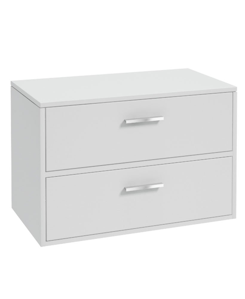 FINLAND 80cm Countetop Vanity Unit Matt White-Chrome Handle