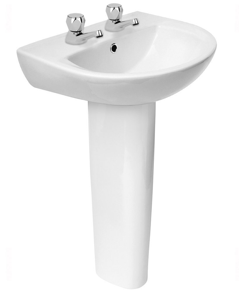 PRESIDENT 50CM BASIN 2TH & FULL PEDESTAL