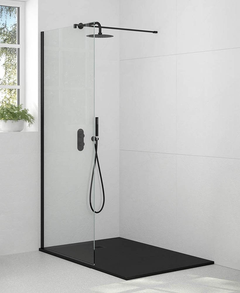 ASPECT 800mm Wetroom Panel - Matt Black