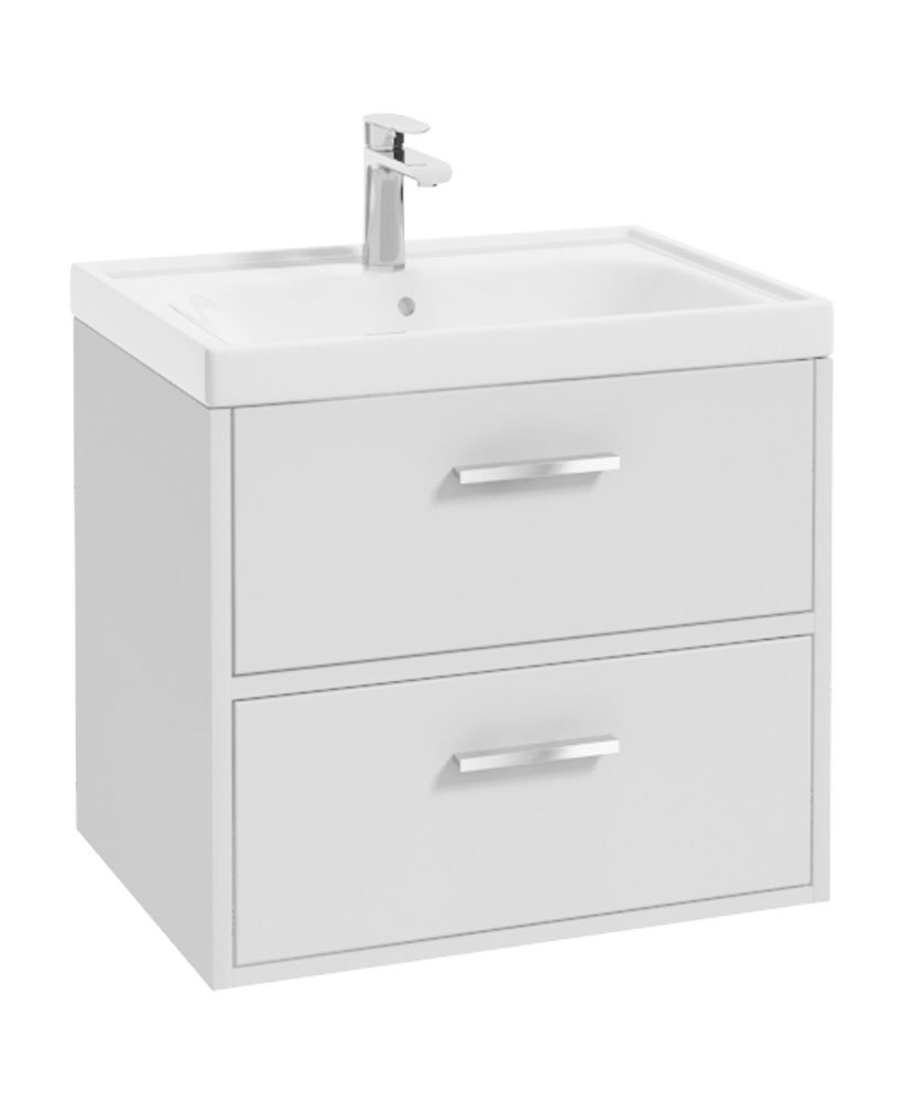FINLAND 60cm Vanity unit Matt White-Chrome Handles