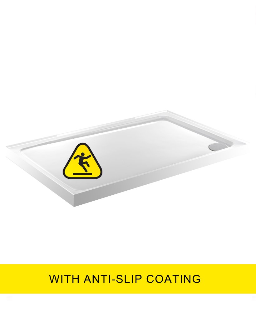 KRISTAL LOW PROFILE 1000x800 Rectangle 4 Upstand Shower Tray  -Anti Slip  with FREE shower waste