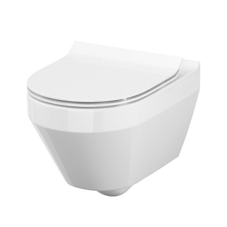 CREA OVAL WALL-HUNG PAN & SLIM SOFT-CLOSE SEAT & COVER (NIKO)