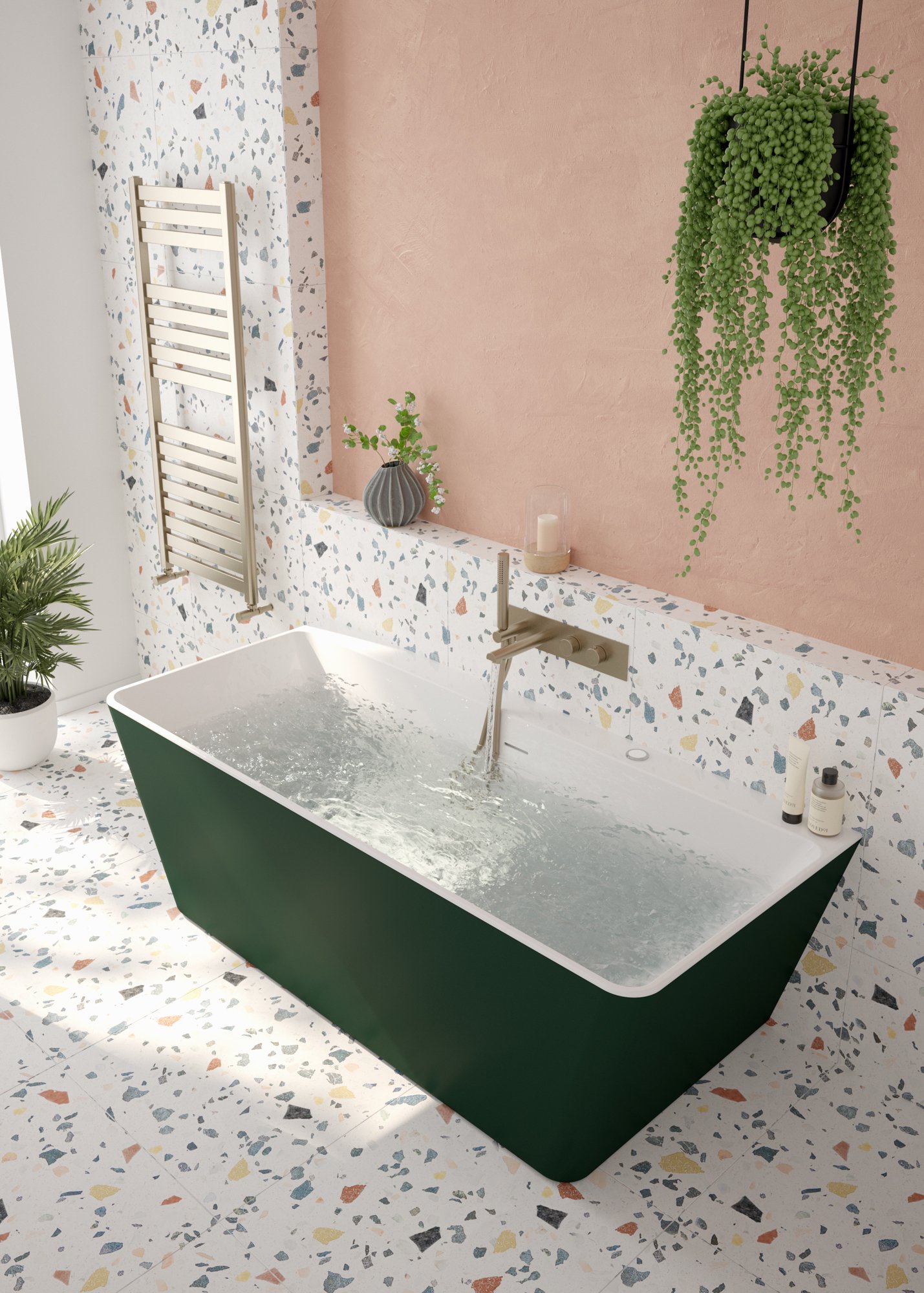 ONTARIO 1700x750mm Freestanding Air Jet System Whirlpool Bath Coloured