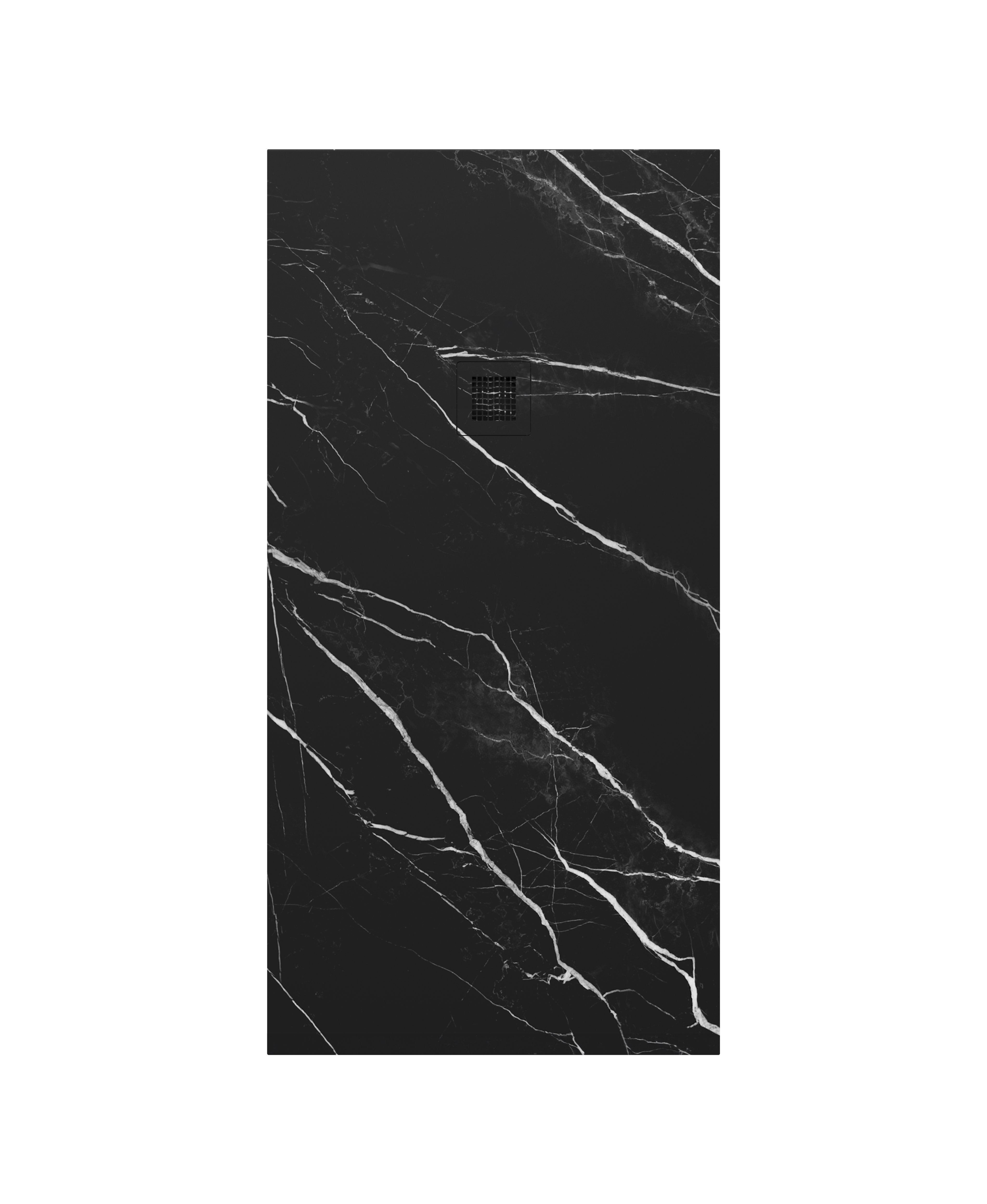 UNITY RECTANGLE 1600X800MM SHOWER TRAY BLACK MARBLE & WASTE