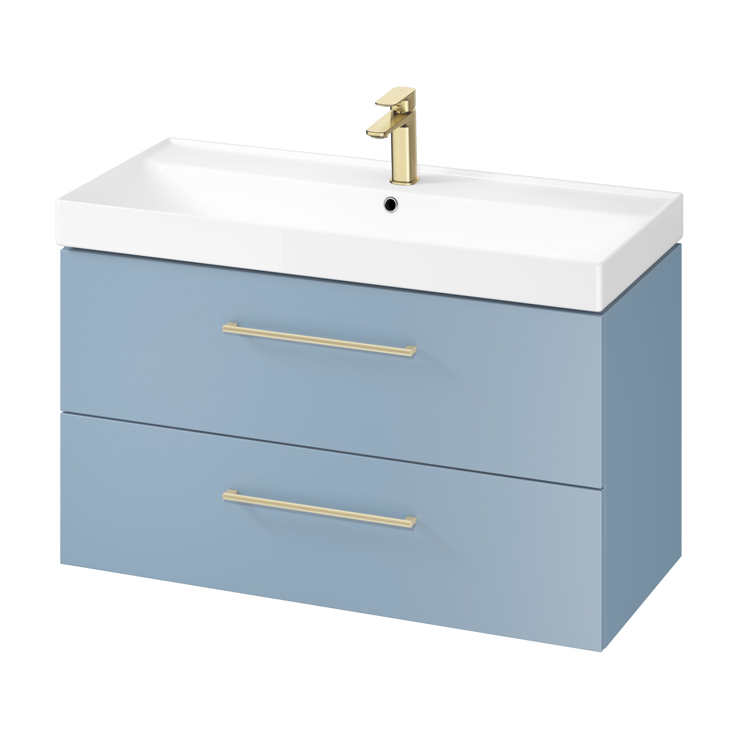 Larga 1000mm Basin & Wall Hung Unit Blue