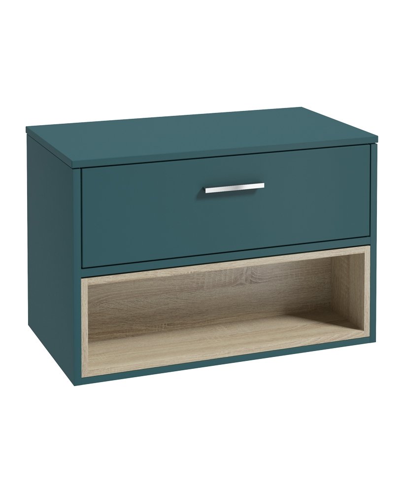 MALMO 80CM COUNTERTOP BASIN OCEAN BLUE MATT - CHROME HANDLE