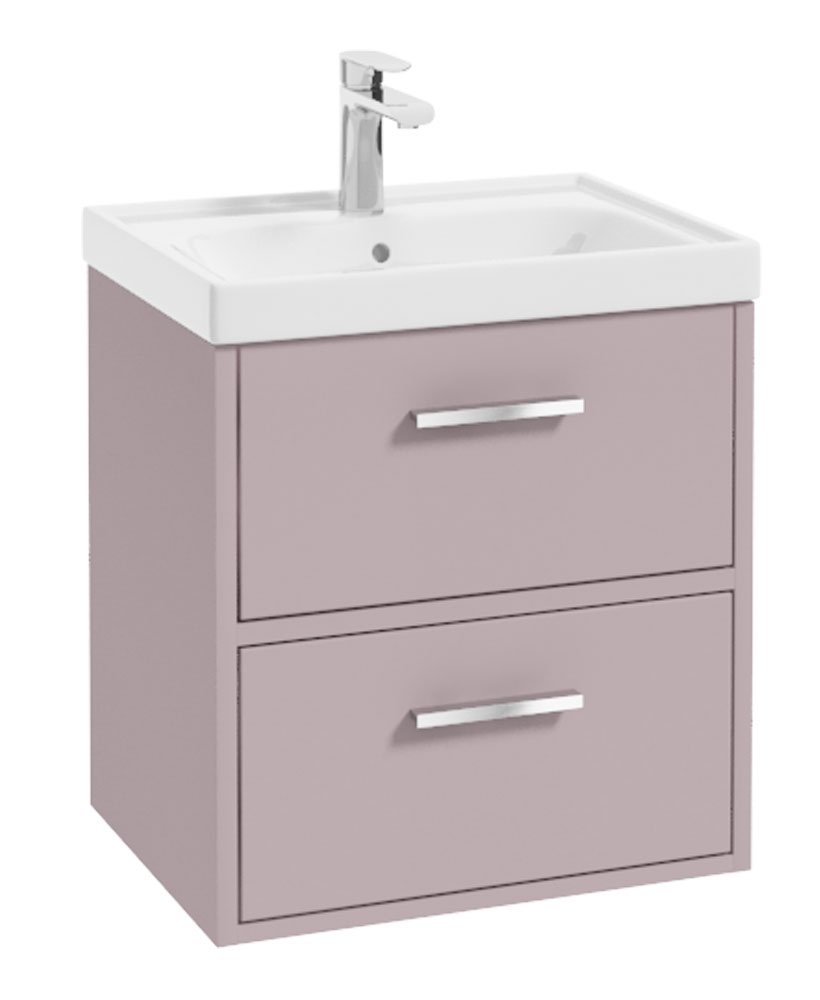 FINLAND 50cm Vanity unit Matt Cashmere Pink-Chrome Handles