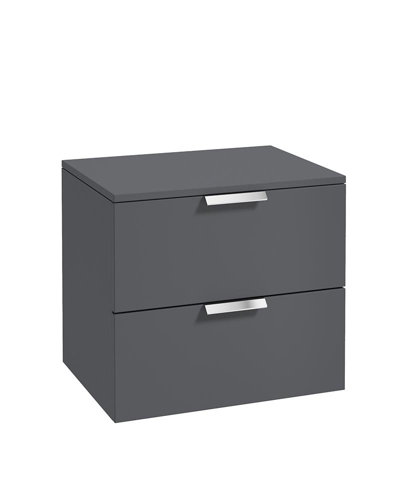 STOCKHOLM 60CM UNIT WITH COUNTER TOP CHROME HANDLE MATT MIDNIGHT GREY