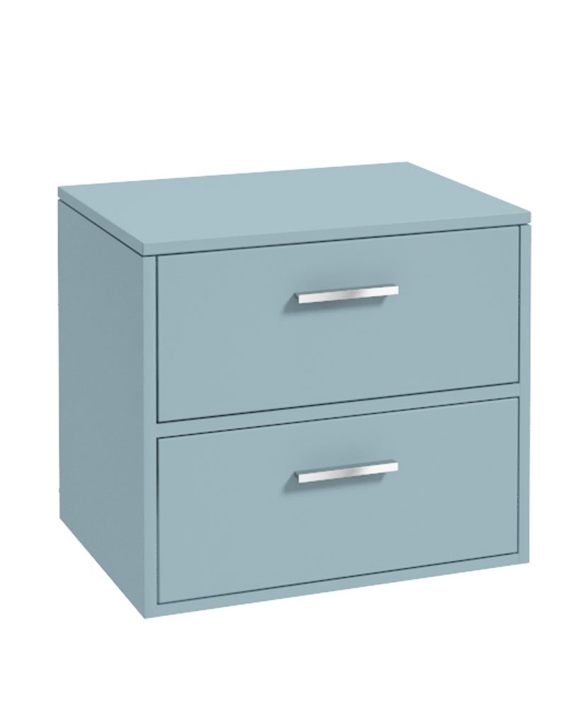 FINLAND 60cm Countetop Vanity Unit Matt Morning Sky Blue-Chrome Handles